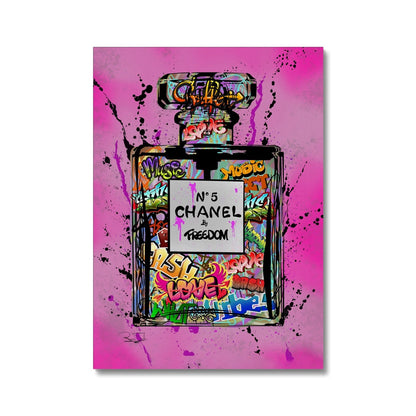 Chanel No5 Pink- Framed Canvas