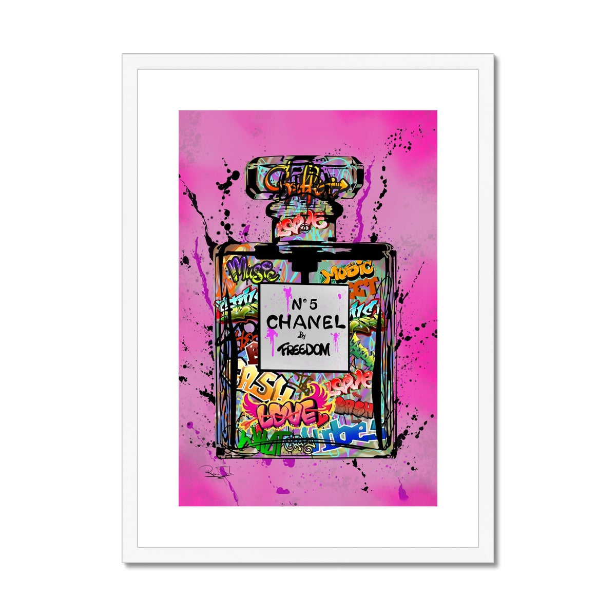 Chanel No5 Pink - Framed Print