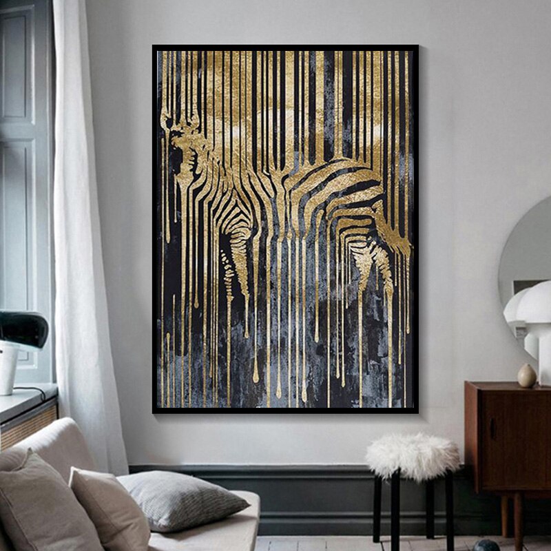 Zebra gold and black