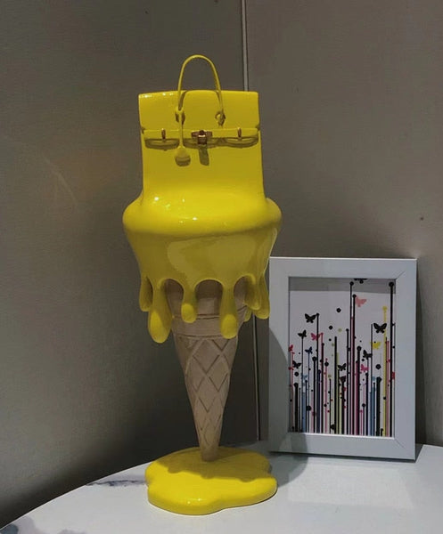 Hermes Birkin Ice Cream Bag Sculpture - Orange – Kanvaskingdomgallery