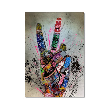 Peace graffiti - Framed canvas