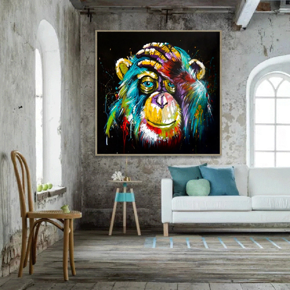 Thinking Monkey Wall Art Canvas Print