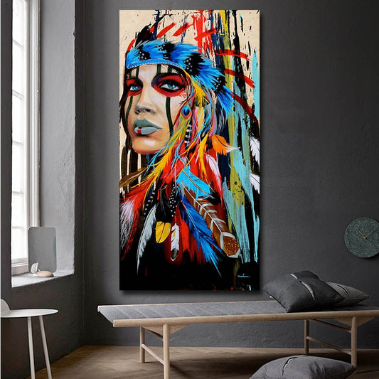 Feathered Women Canvas Print