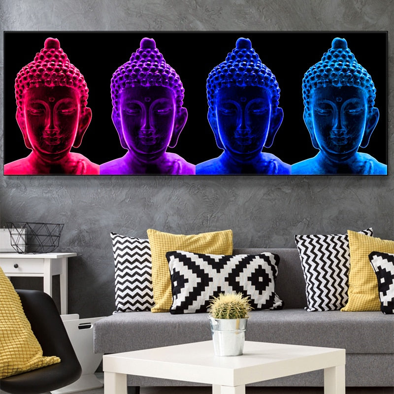 Coloured buddha Canvas Print